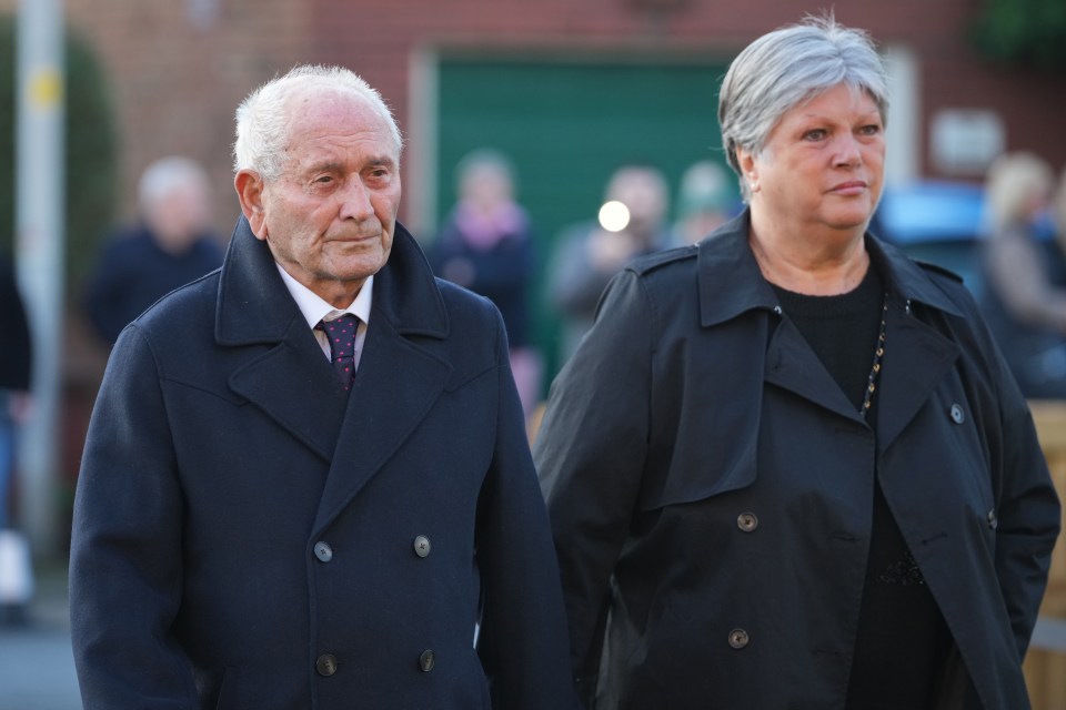 Tommy Cannon and Anne Nolan at Linda Nolan's funeral.