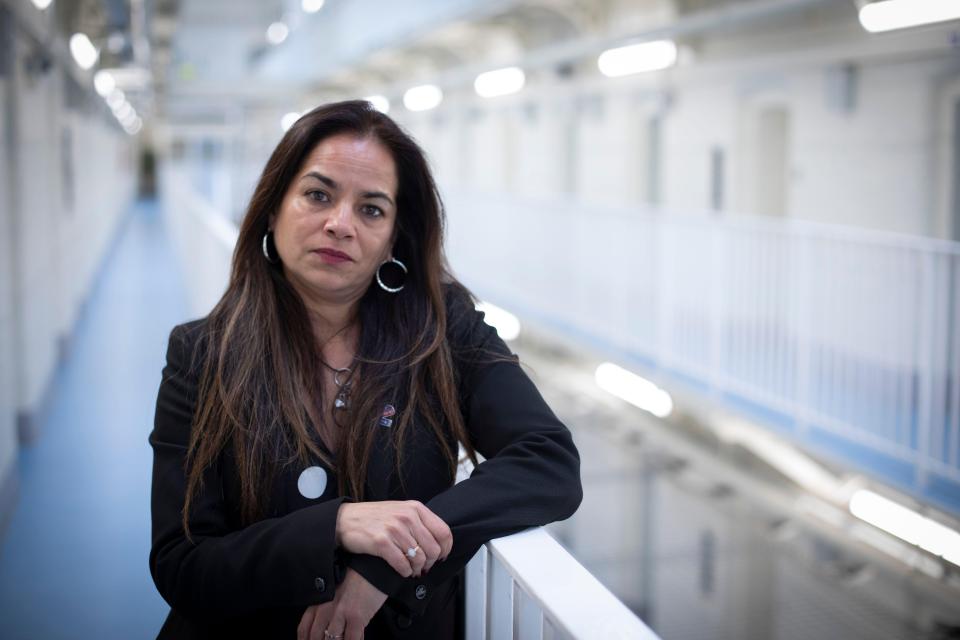 Portrait of Pia Sinha, governor of HMP Liverpool, in the prison.