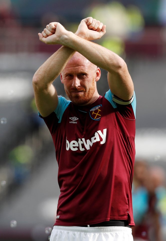 James Collins of West Ham United during a match.