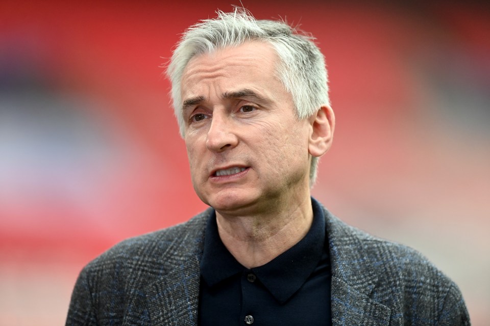 Alan Smith, ITV presenter, at Wembley Stadium.