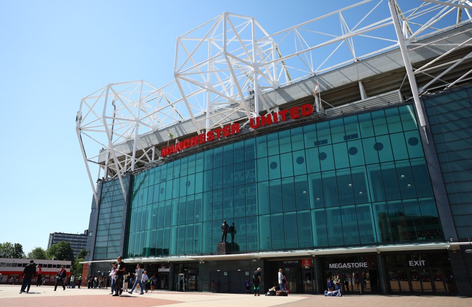 Exterior view of Old Trafford stadium.