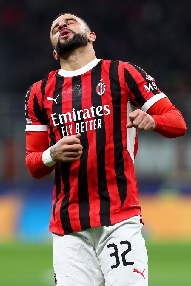 Kyle Walker of AC Milan during a UEFA Champions League match.