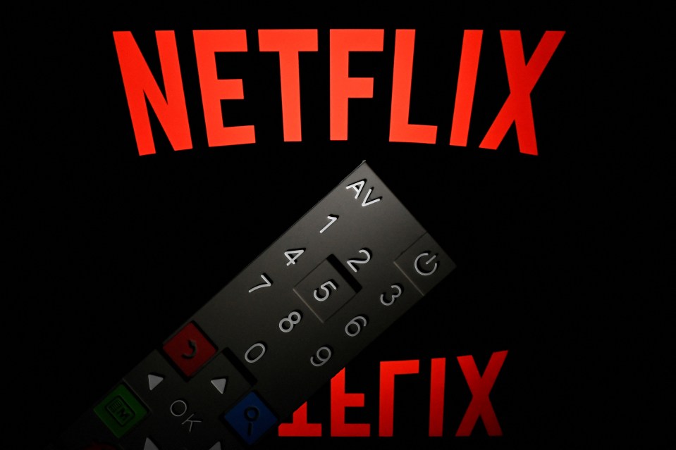 Netflix logo and remote control.