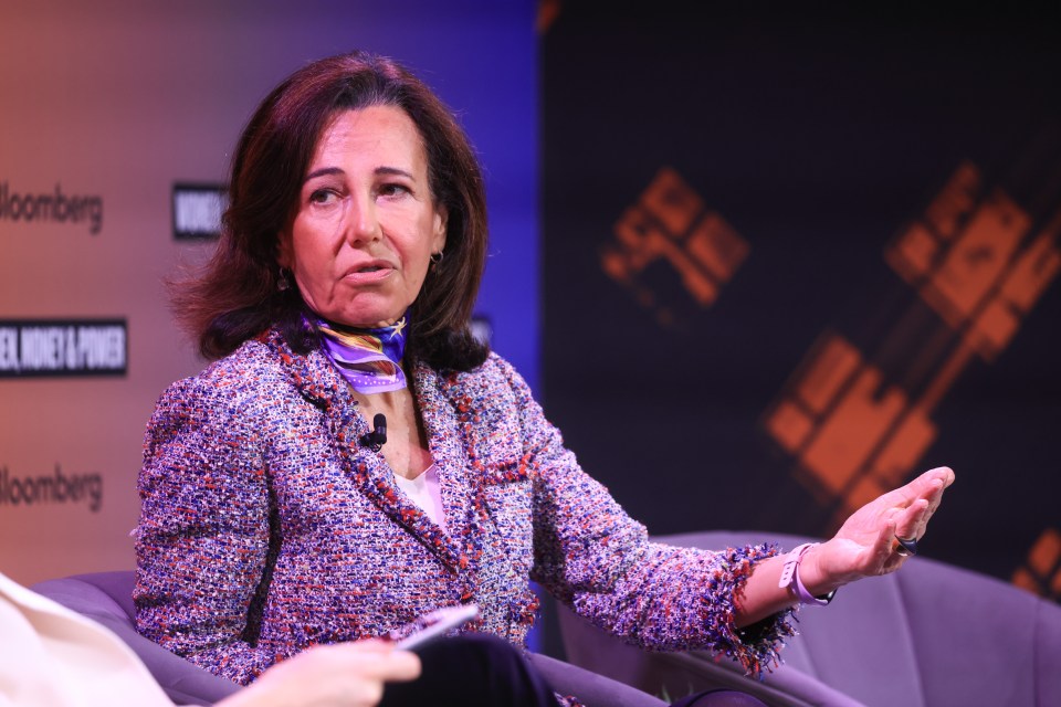 Ana Botín, chairman of Banco Santander SA, speaking at a conference.