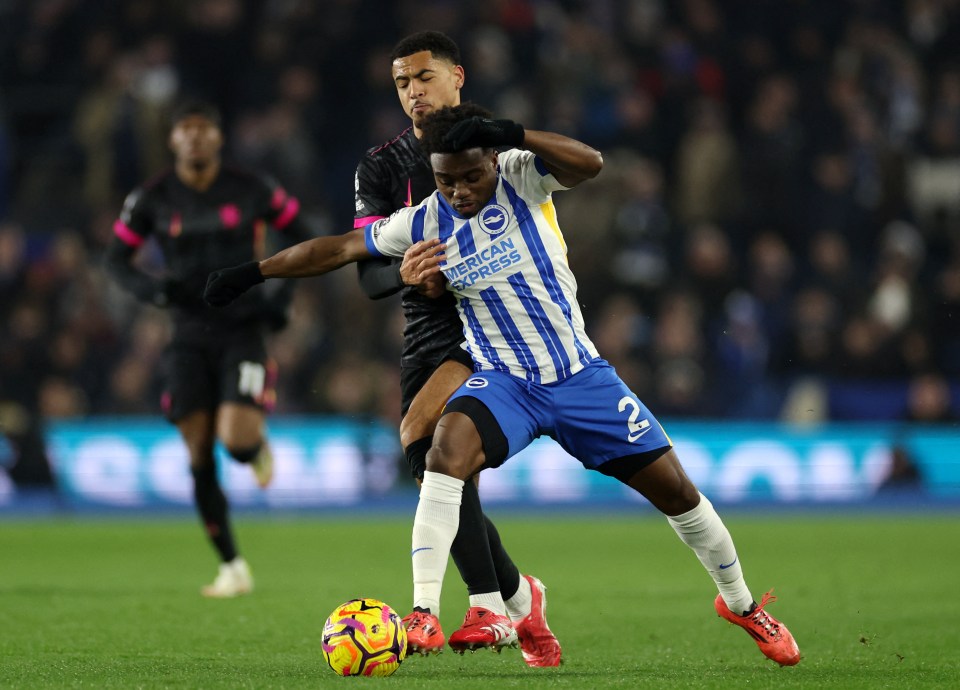 Tariq Lamptey of Brighton & Hove Albion in action during a soccer match.