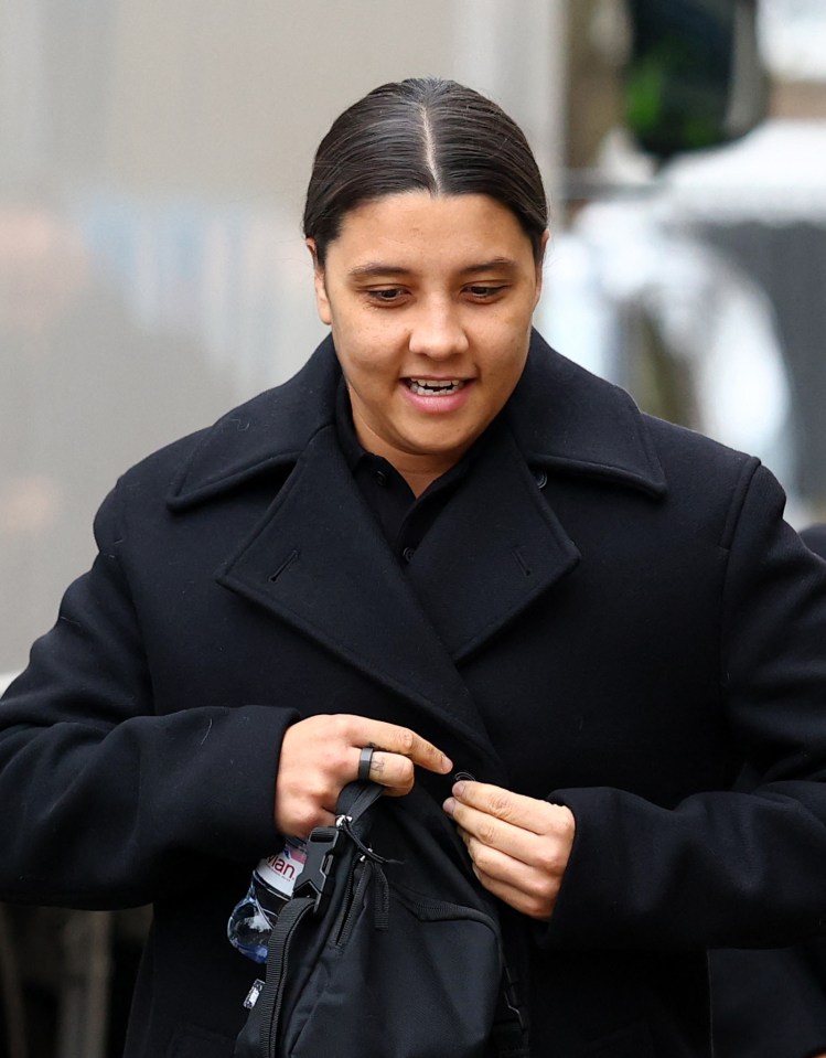 Sam Kerr arriving at court.