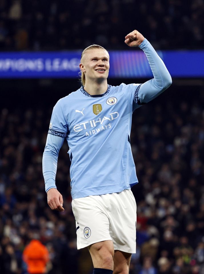 Erling Haaland of Manchester City looking dejected during a soccer match.