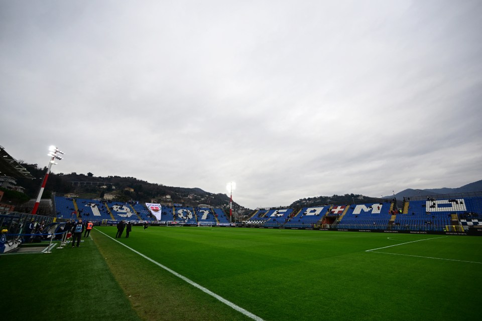 General view of a soccer stadium before a match.