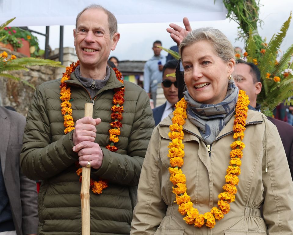 Prince Edward and Sophie, Duchess of Edinburgh, on an official visit to Nepal.