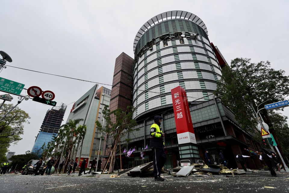 Damage to a department store in Taichung city, Taiwan, following a gas explosion.