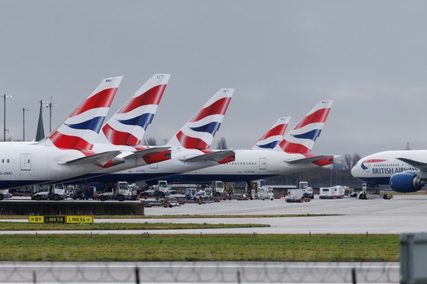 British Airways planes at Heathrow Airport.