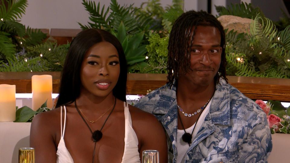 Catherine Agbaje and Omar Nyame on Love Island.