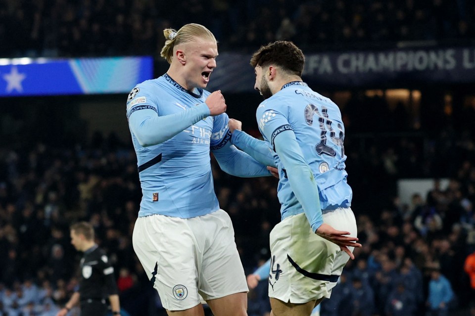 Erling Haaland and Josko Gvardiol celebrating a goal.