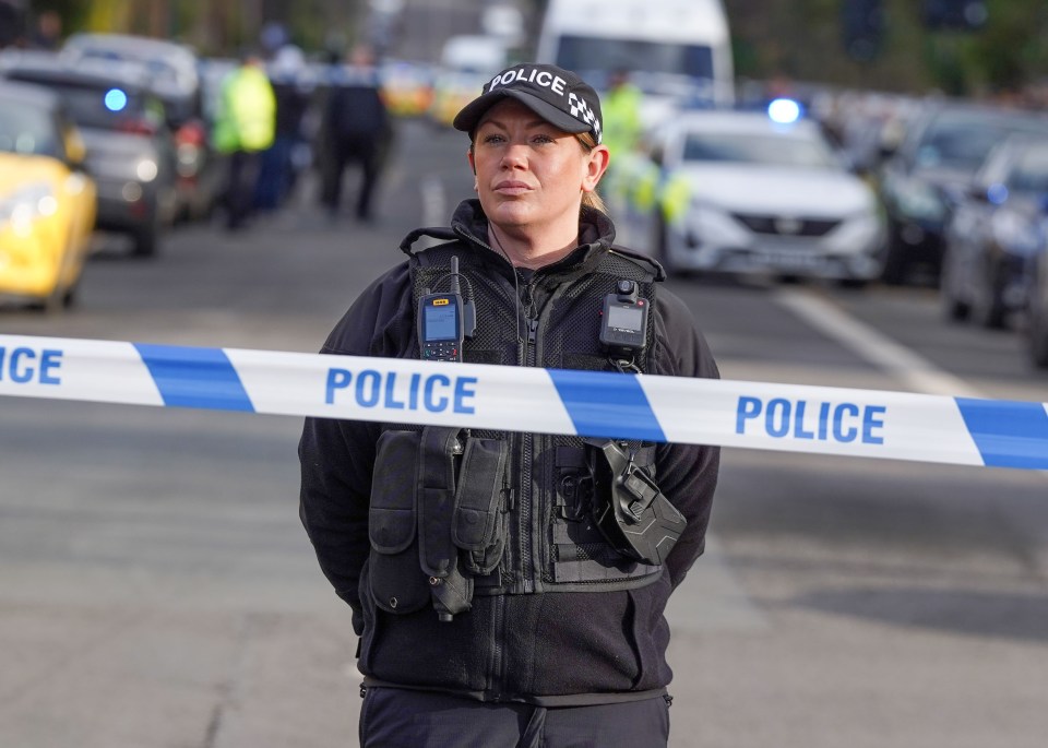 Police officer at a crime scene.