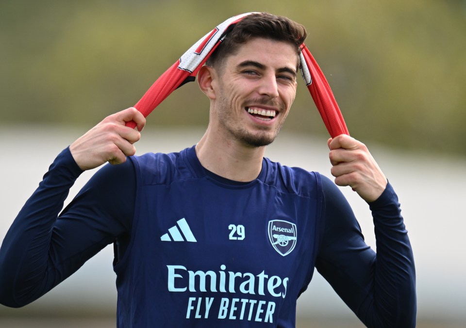 Kai Havertz of Arsenal at a training session.