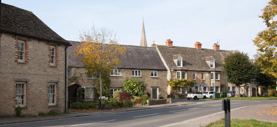 Row of houses in Bampton, Oxfordshire.