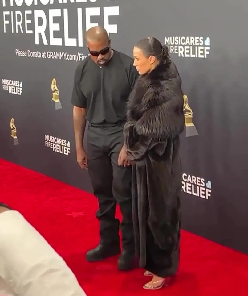 Kanye West and Bianca Censori at the Grammys.