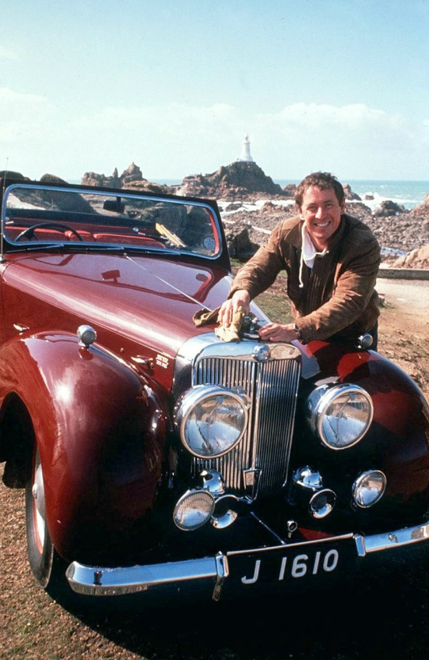 John Nettles with his 1947 Triumph Roadster.