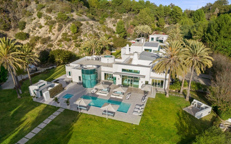 Aerial view of Kanye West's Beverly Hills mansion.