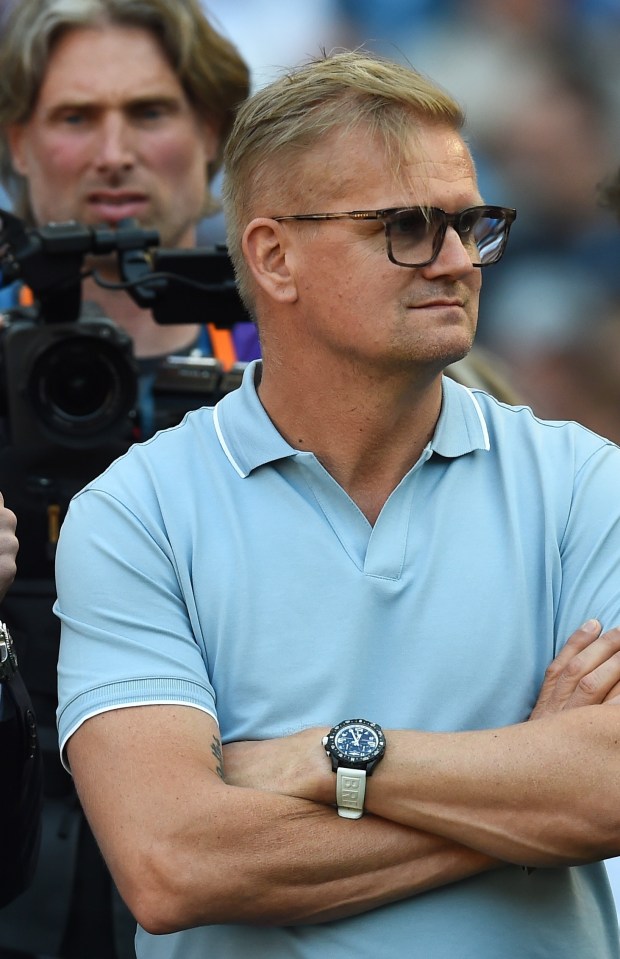 Alf-Inge Haaland and Jan Aage Fjortoft at a Manchester City match.