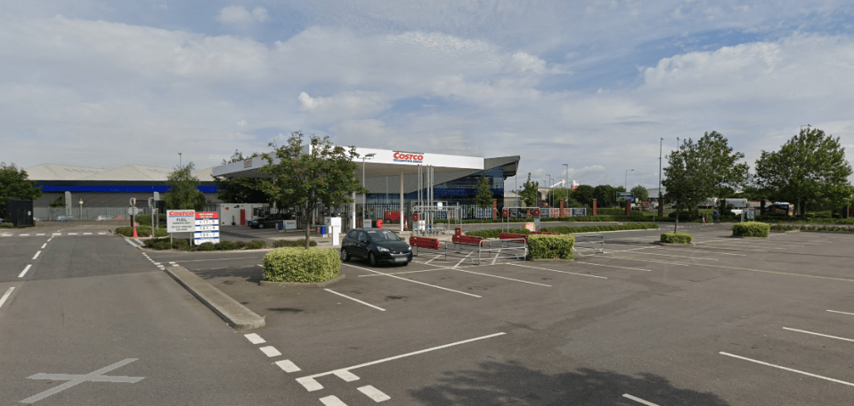 Costco gas station and parking lot.