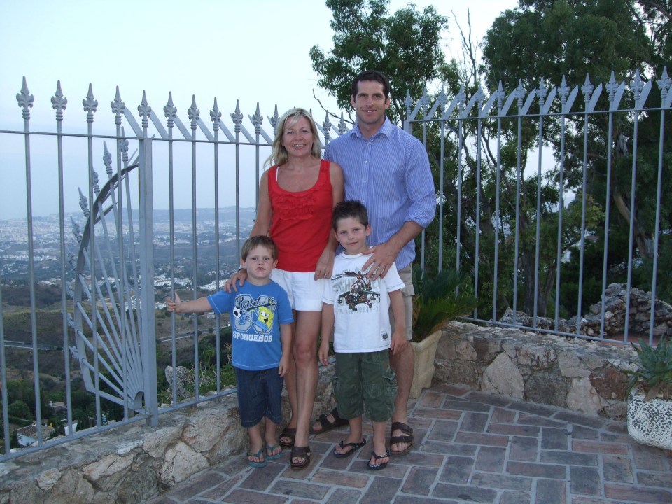 Family portrait at a scenic overlook.