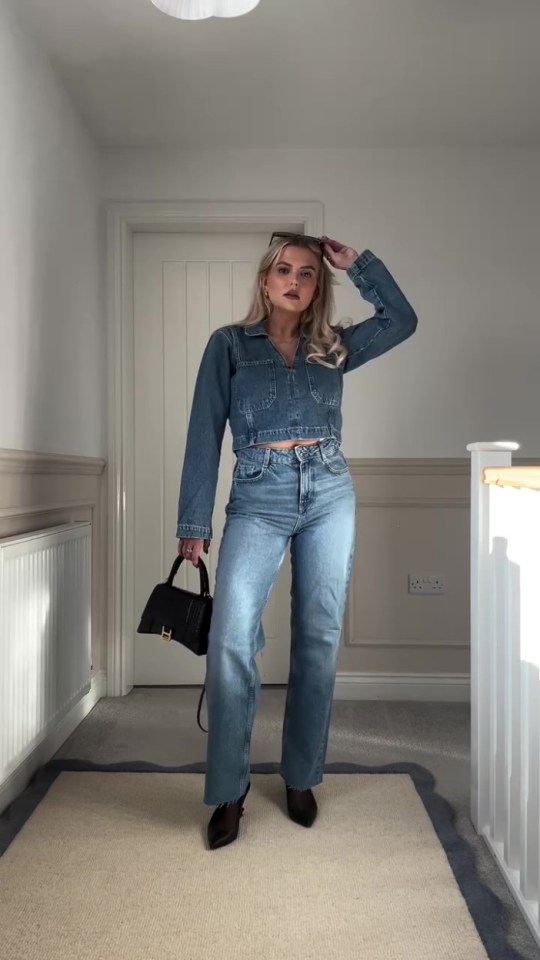 Lucy Fallon looks incredible in all denim outfit as she shows off toned figure just WEEKS after giving birth, , //www.instagram.com/p/DE5hKd6tJAG/?hl=en-gb&img_index=3