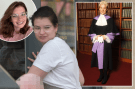 Collage of a woman, a woman in a white shirt, and a judge in a courtroom.