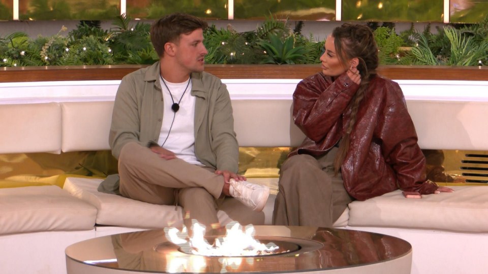 Luca Bish and Harriett Blackmore on Love Island: All Stars.