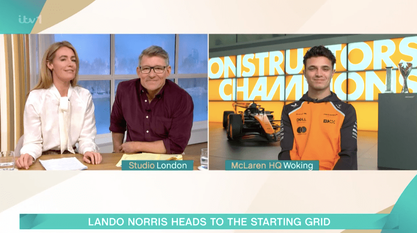 Screenshot of Lando Norris on a morning show.