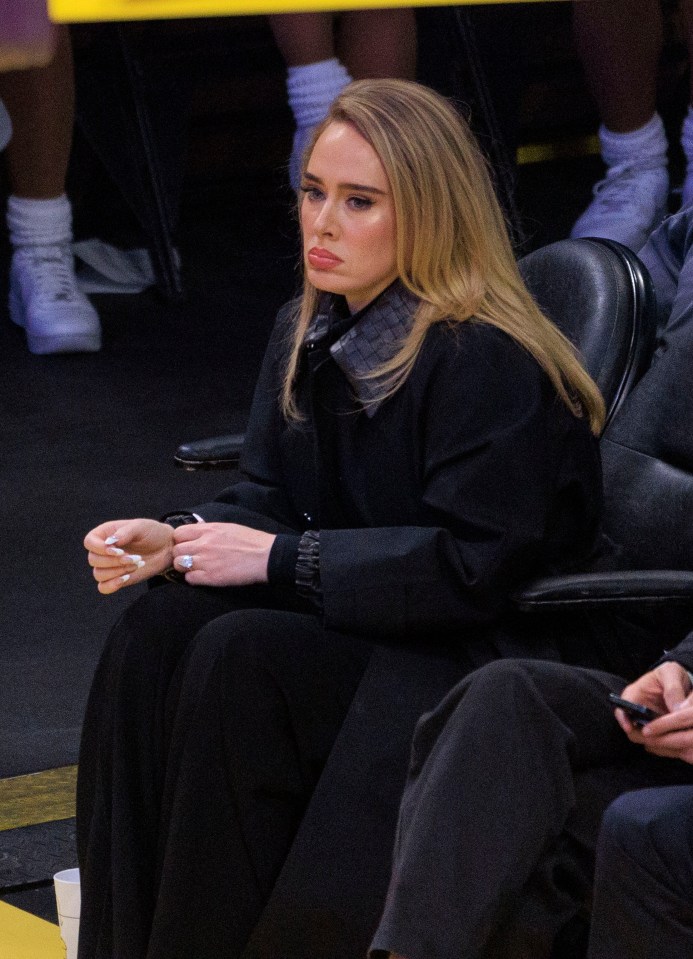 Adele at a Lakers game.