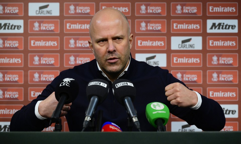 Arne Slot, Liverpool manager, at a press conference.