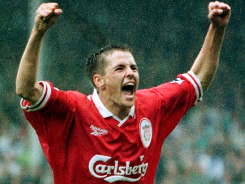 Michael Owen celebrating a goal for Liverpool.