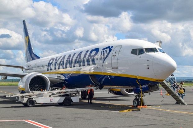 Ryanair plane at Beauvais airport.