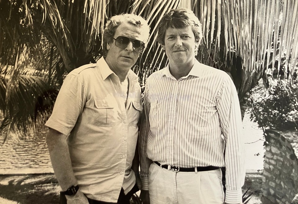 Black and white photo of Garth Pearce with another man.