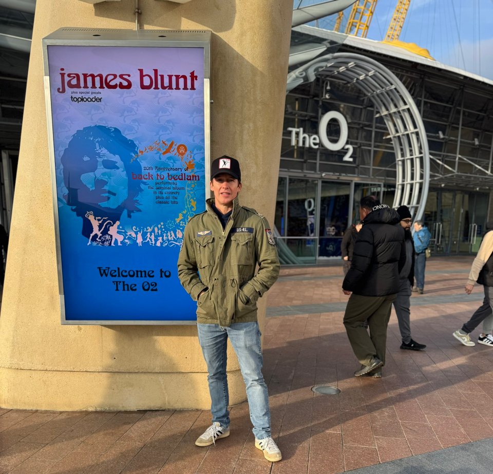 James Blunt at The O2 arena in London.