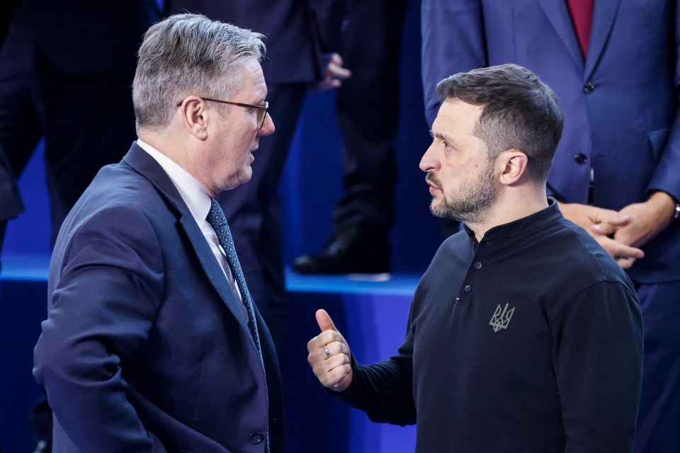 Keir Starmer and Volodymyr Zelensky speaking at a summit.