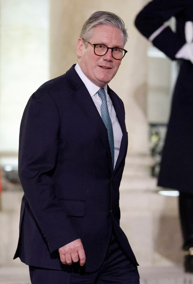 Keir Starmer, Britain's Prime Minister, at the Elysee Palace.