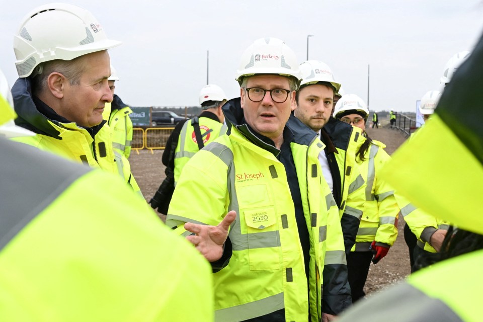 Keir Starmer at a housing construction site.