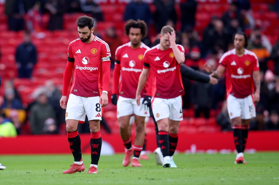 Manchester United players looking dejected after a match.