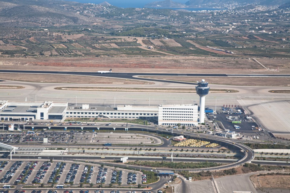 Aerial view of Athens Airport in Greece.