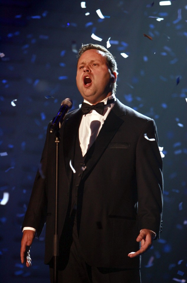 Paul Potts singing on Britain's Got Talent.