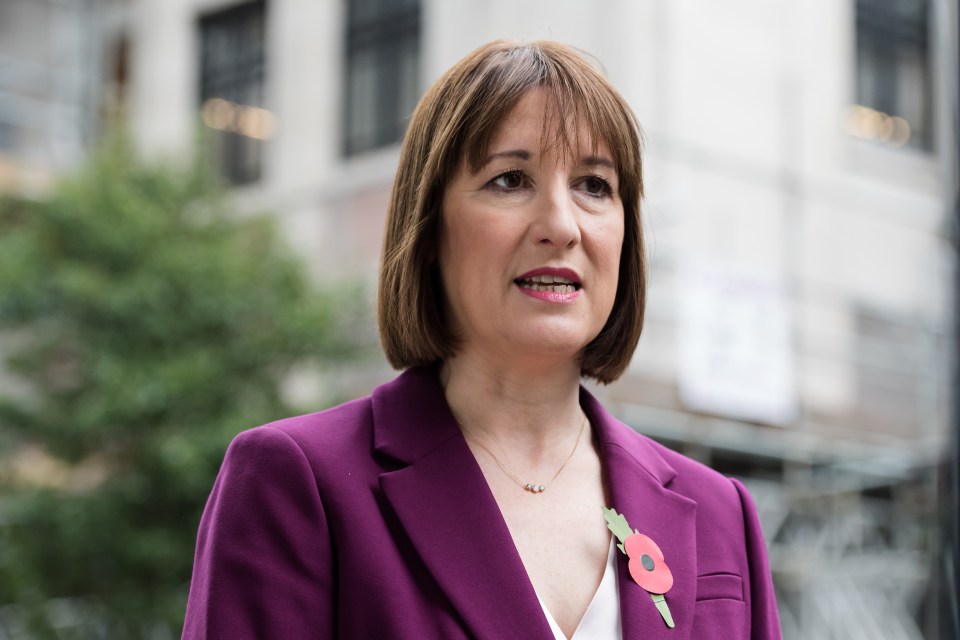 Rachel Reeves, Britain's Chancellor of the Exchequer, holding the red budget box.