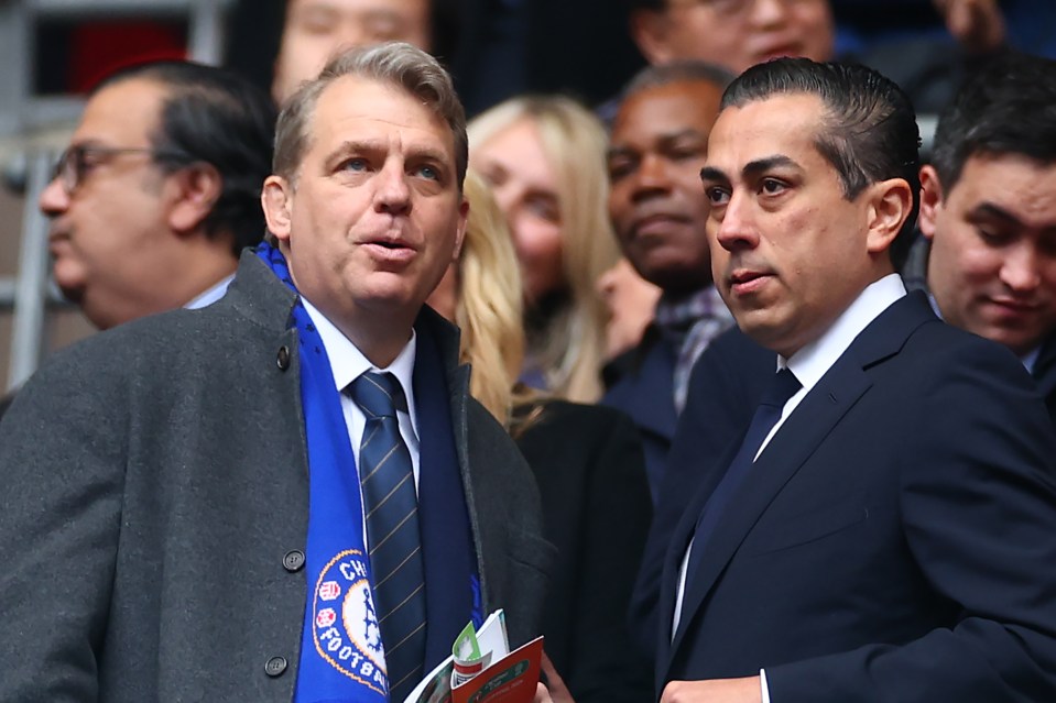 Todd Boehly and Behdad Eghbali at a Chelsea football match.