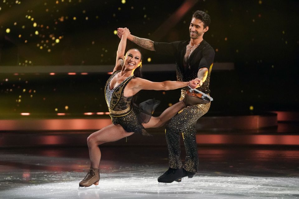 Ice skaters Chris Taylor and Robin Johnstone performing on Dancing on Ice.