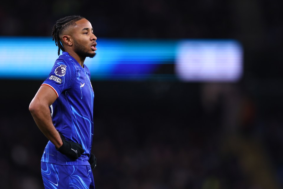 Christopher Nkunku of Chelsea during a Premier League match.