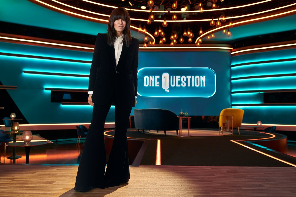 Claudia Winkleman on the set of One Question.