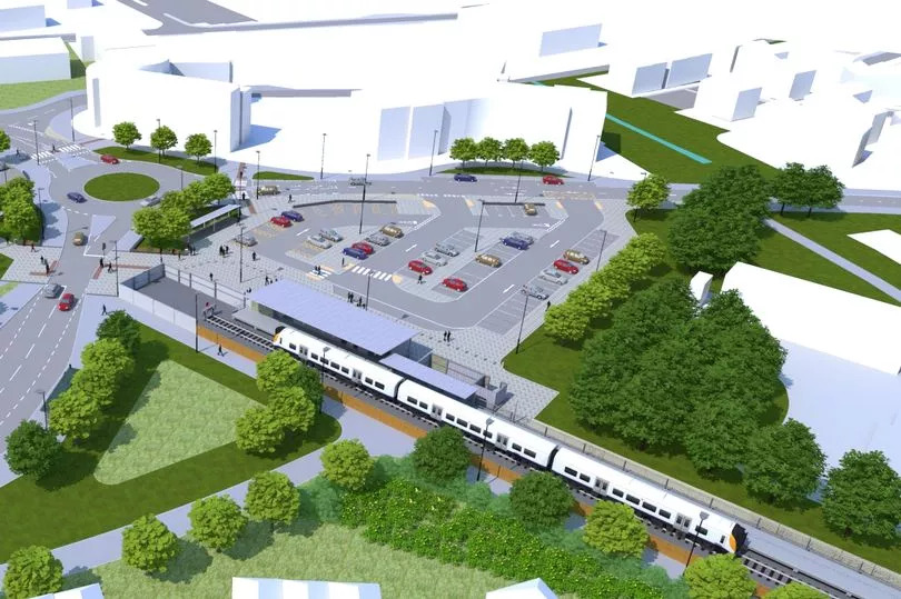 Illustration of the new Portishead rail station.