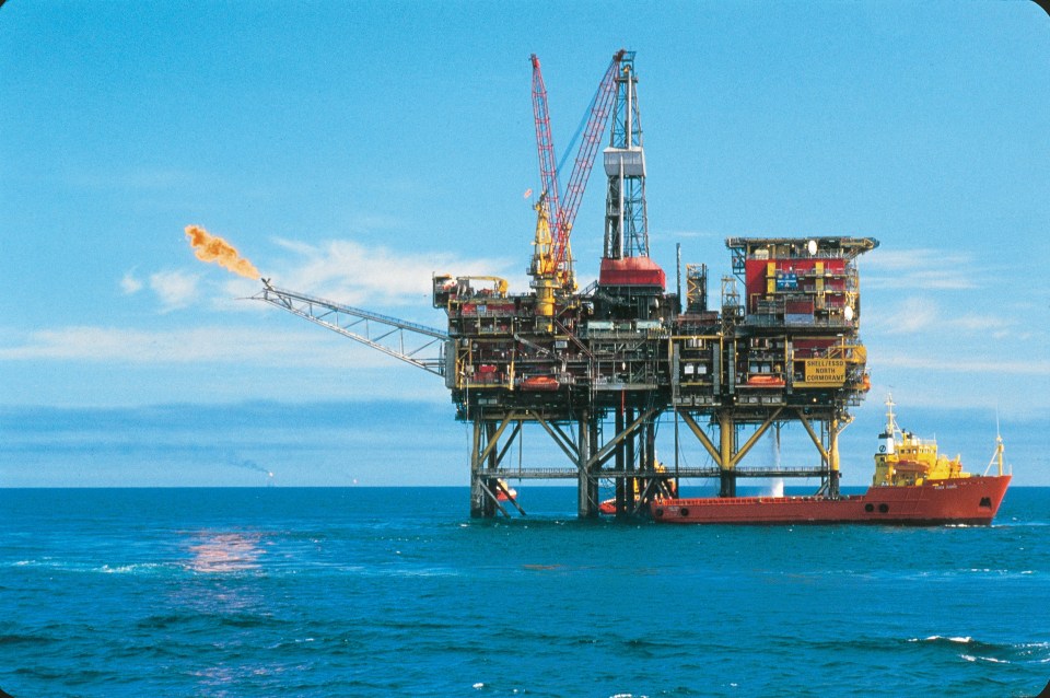 Oil platform in the North Sea.