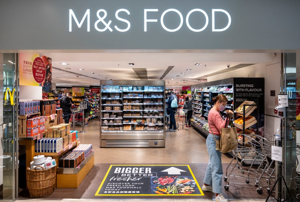 Shoppers in a Marks & Spencer food store.